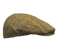 Walker & Hawkes - Uni-Sex Derby Harris Tweed Herringbone Flat Cap - White Sand - 2X-Large (61cm)