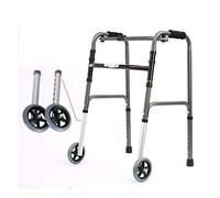 Walker, Heavy-Duty Geriatric Elderly Walker Foldable with 2 Wheels,Rolling Rollators - Adjustable Height Mobility Aid Walking Frame Crutch kxtmm