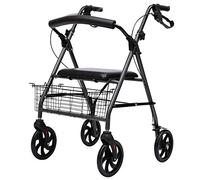 Walker,Heavy Duty Rollator Walker with Seat, Bariatric Rolling Walker Supports up to 500 lbs, Large 20cm Wheels - Mobility Aid for Adult, Senior, Elderly & Handicap kxtmm