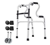Walker, Heavy Duty Seniors Walker with 5 Inch Wheels, Portable Folding Medical Rollator for Hospital, Disabled & Short People kxtmm
