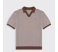 Walker & Hunt Men's Milton Striped Polo in Brown | Size: Small Walker & Hunt Brown S