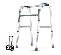 Walker, Lightweight 2.5kg Foldable Adult Seniors Rollator Assistive Walkers Climbing on The Downhill Walking Fram Aid 4 Leg Crutch|Aluminum Alloy | Adjustable Height 75-93cm| Max Load 150kg Little