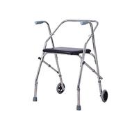 Walker,Lightweight Foldable 2 Wheel Rollator Walker Aid with Padded Seat for The Elderly Adult Seniors Disabled Handrails Crutches kxtmm