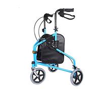 Walker, Lightweight Folding Three-Wheeled Walker Shopping cart, Elderly Rehabilitation aid Trolley Shopping cart Folding with Brake Drive Three Wheels kxtmm