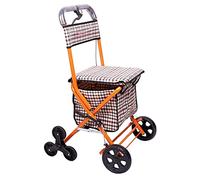 Walker Old Man Shopping Cart Folding Can Sit On The Elderly Trolley Travel Shopping Cart with Seat Wheel Walker Gift (Orange 91 * 57 * 48cm) kxtmm