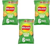 Walker Pickled Onion Crisps Multipack, (6x25g) Pack Of 3