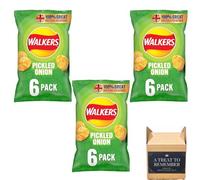 Walker Pickled Onion Crisps Multipack, (6x25g) Pack Of 3