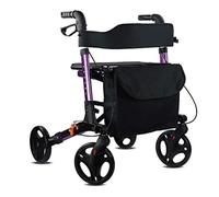 Walker, Portable Folding Walker Handrail Adjustable Independent handbrake Old Man Shopping cart, Aluminum Alloy, 3 Colors kxtmm
