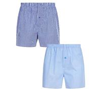 Walker Reid 2 Pack Check Boxers WR655 Blue 3XL