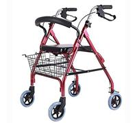 Walker,Rollator 4 Wheel Walker Lightweight Folding Adjustable Height Walking Frame Elderly with Seat Basket Walking Aid Aluminium Adult Walking Frame kxtmm