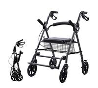 Walker,Rollator Walker 4 Wheel with Sponge Backrest and Seat, Shopping Basket - Trolley Cart for Seniors - Durable Steel Frame kxtmm