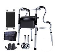 Walker, Rollator Walker Folding Lightweight 2 Wheels Front Wheeled Support Adjustable Portable Compact Elderly Walking Mobility Aid kxtmm