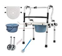 Walker, Rollator Walker Folding Walking Frames Heithg Adjustable Standard Walkers for Seniors Stepped Frame Lightweight Compact Rollator for Elderly People Rehabilitation kxtmm