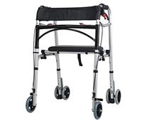 Walker,Standing Rehabilitation Old Man's Cane Walking Stick Four-Legged Stool Multifunctional Cane Fracture Aid Old Walker with Wheeled Seat Crutch It's so Kind of You