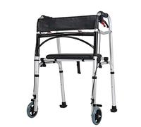Walker,Standing Rehabilitation Old Man's Cane Walking Stick Four-Legged Stool Multifunctional Cane Fracture Aid Old Walker with Wheeled Seat Crutch It's so Kind of You