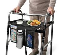Walker Tray for Folding Walker,Walker Basket Bag,Trays for Walkers for Seniors Detachable with Cup Holder,Walker Trays for Rolling Folding Walker,Walker Accessories for Elderly