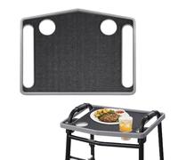 Walker Tray with Non-Slip Mat for Elderly Disabled, Folding Rollator Desk Lap Board Eating Aid, Easy Install, Fits for 16"-19" Handle Distance