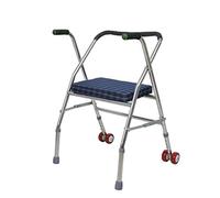 Walker,Walker Lightweight Stainless Steel Foldable with Soft Seat Six-Speed Height Adjustable, 2 Colors to Choose from Compact kxtmm