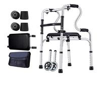 Walker, Walkers for Seniors, Aluminum Portable Adjustable Height Folding Rolling Step Assist, for Inside Outside House, Load 180kg(400 Lbs) kxtmm