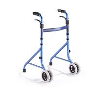 Walker, Walking Aids Four - Legged Lightweight Folding Rollator Walker Aid Adjustable Height Walking Stick with Wheel for The Elderly Adult Seniors Disabled Handrails Crutches,Blue