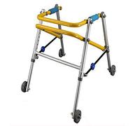 Walker， Walking Frame,4 Wheeled Children's Aid,Training,Folding, Standing Auxiliary Support,Foldable Height Adjustment Yearn for(Medium (51.5cm)