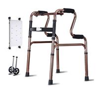 Walker, Walking Frame with Wheels Lightweight Folding Walker Adjustable Height Walking Frame for Disabled Elderly Indoor or Outdoor Use