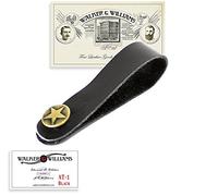 Walker & Williams AT-1 Black Leather Acoustic Guitar Strap Button Headstock Adaptor