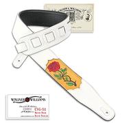 Walker & Williams CVG-51 White Leather Strap Hand Tooled White Rose Design
