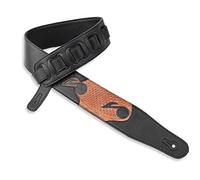 Walker & Williams CVG-83 Padded Leather Guitar Strap Hand Tooled Musical Notes