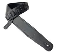 Walker & Williams G-907 Black Leather Guitar Strap with Padded Glove Leather Back