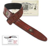 Walker & Williams GE-104 Antique Mahogany Tooled Padded Strap with Brass Conchos