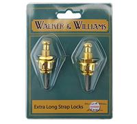 Walker & Williams Gold Extra Long Deep Barrel Strap Locks for Thick Guitar Straps