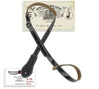 Walker & Williams M-78 Soft Black Premium Thick Grain Leather Adjustable Mandolin, Mandola, Bouzouki Strap