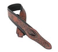 Walker & Williams SF-01 Copperhead Snakeskin Pattern Padded Guitar Strap with Snakehead