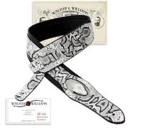 Walker & Williams SF-03 White & Black Snake Pattern Guitar Strap with Snakehead