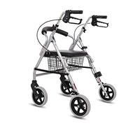 Walker with Seat and Wheels, Senior Man Folding Vertical Rollator, Freed Adjustable Armrest Height, Support 500 Pounds kxtmm
