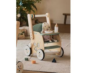 Walker with Seat for Doll, in FSC®100% Wood green