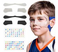 WALKEREN WR01A Kids Nose Guard for Broken Nose Girls Boys Adjustable Basketball Soccer Sports Face Mask with Foam Padding and Stickers for Youth Teens (Blue)