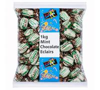 Walkers 1kg Mint Chocolate Eclairs Individually Wrapped Chewy Toffees Bulk Bag | Sweetshop Classic Treat for Gifting & Party Sharing
