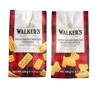 Walkers All Butter Scottie Dogs and Fingers Shortbread Mini Biscuits (2 x 125g) Suitable for Vegetarians and Kosher