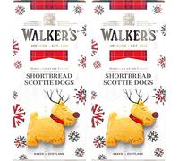Walkers All Butter Shortbread Scottie Dogs Mini Biscuits | Pack of 2 x 120g | Suitable for Vegetarians