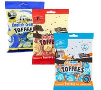 Walkers Assorted Toffees - Retro Sweets Variety Pack | English Creamy, Nutty Brazil & Salted Caramel Toffee Mix | Traditional British Nostalgic Treats | Individually Wrapped (3-Pack Bags)