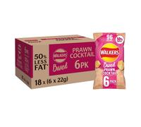 Walkers Baked Prawn Cocktail Snacks Crisps 6 x 22g