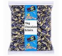 Walkers Banana Split Chewy Toffee Eclairs 1kg Individually Wrapped Bulk Bag | Classic Retro Sharing Sweets