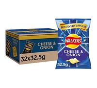 Walkers Cheese and Onion Crisps Multi-Pack Box, 32.5 g, Case of 32