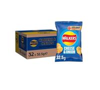 Walkers Cheese & Onion Flavour Crisps 32.5g (Pack of 32)