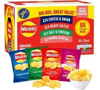 Walkers Classic Crisps Variety Box - 66 Pack | 4 Famous Flavours - Cheese & Onion, Ready Salted, Salt & Vinegar, Prawn Cocktail | Sold by House of Tapes with HOT® Sticker