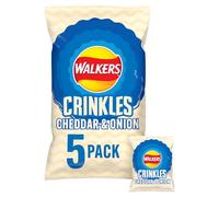 Walkers Crinkles Cheddar Cheese & Onion Multipack Crisps 5x23g, 115.00 g (Pack of 1)