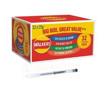 Walkers Crisps Big Box 32x25g contains 4 Different Flavours 32pksx25g - Variety Crisp Pack