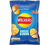 Walkers Cheese and Onion Crisps 32.5g, Pack of 32 121796
